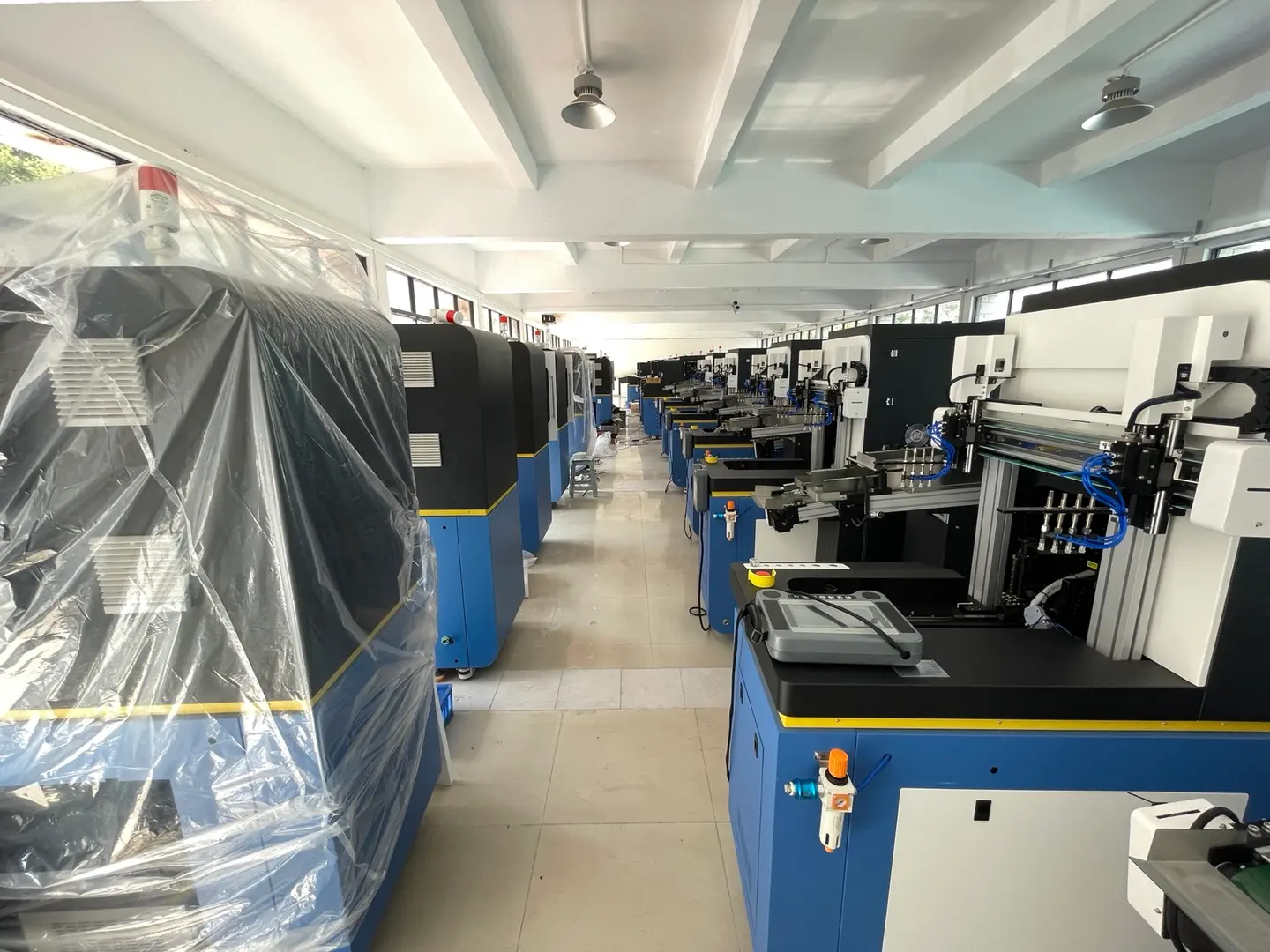 UV printing equipment in a production facility for capacity and upgrade planning UV printing equipment in a production facility for capacity and upgrade planning