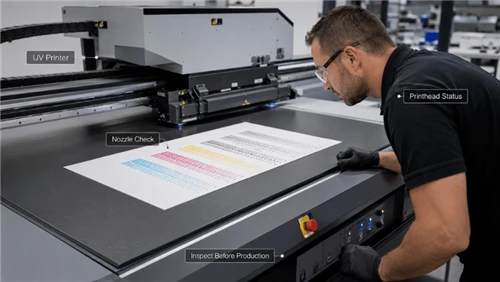 How to read a UV printer nozzle check and spot printhead problems early